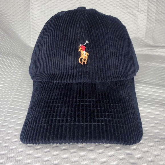 Polo Ralph Lauren Other - AUTHENTIC POLO RALPH LAUREN CORDUROY CAP NAVY BLUE UNISEX ONE SIZE M/L VINTAGE